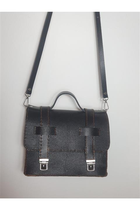 DST Hakiki Dana Derisi El Yapımı Postacı Çantası