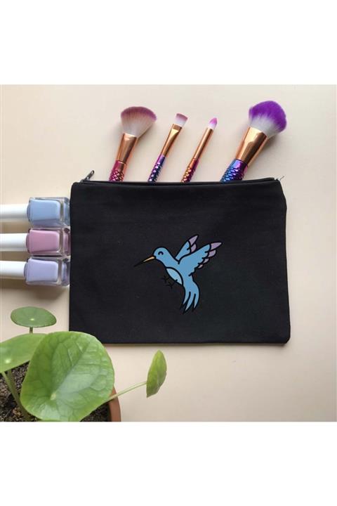 nlspoint Siyah Makyaj Çantası Kuş