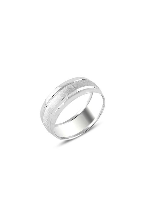 Molenza Rodyum Kaplama Sade Gümüş Alyans 8 Mm