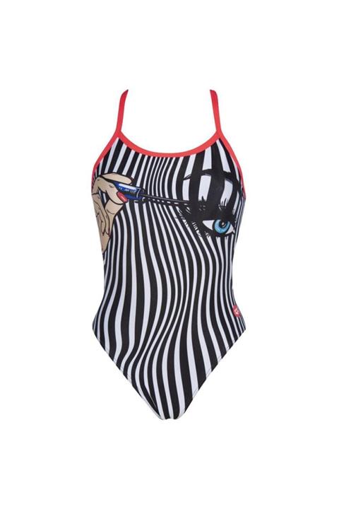 ARENA Kadın Siyah  W Crazy Make Up Challenge Back One Piece Yüzücü Mayo 002845540