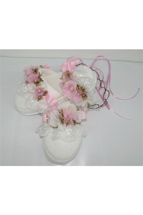 Mybabytasarım Pembe Dantelli Lohusa Terlik