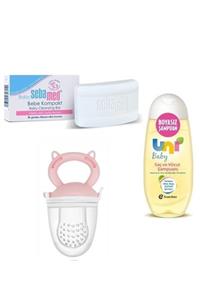 Uni Baby Unı Baby Saç Ve Vücut Şampuanı 200 Ml+sebamed Kompakt 100 Gr+meyve Süzgeci Pembe