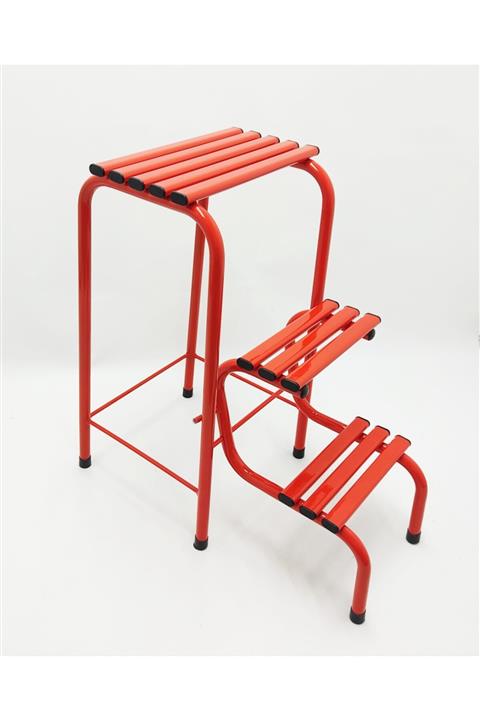 AVSA Yeni Nesil Merdivenli Katlanabilir Tabure Kırmızı