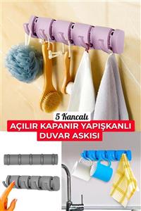 Helen's Home 5 Kancalı Açılır Kapanır Yapışkanlı Duvar Askısı Banyo Ve Mutfak Düzenleyici Askı