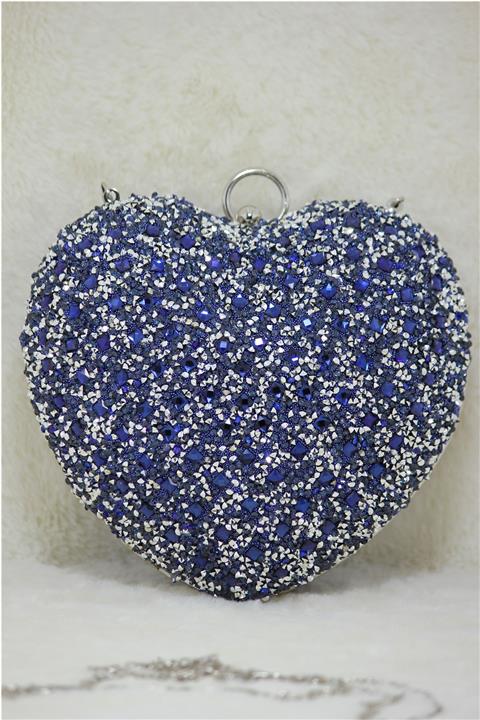 Modames Lacivert Taşlı Kadın Abiye Çanta