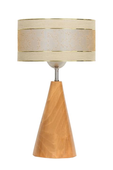 Vinner Troy Naturel Ahşap Kaplama Abajur - Çift Gold Mataro Vizon