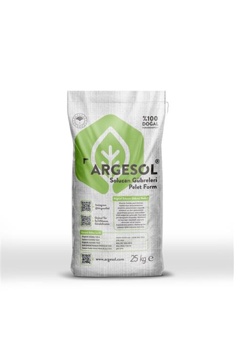 Argesol Tarım %100 Doğal Pelet Form Solucan Gübresi 25 Kg
