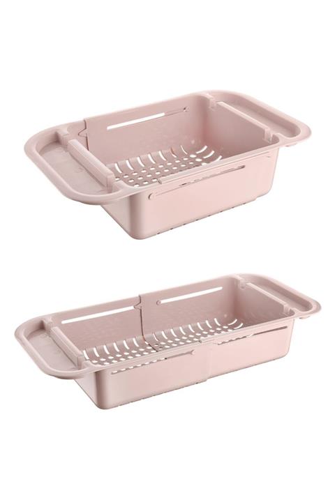 Eynel Ayarlanabilir Lavabo Süzgeci Uzun Kısa Ayarlı Evye Meyve Sebze Salata Yıkama Süzme Durulama Kevgiri