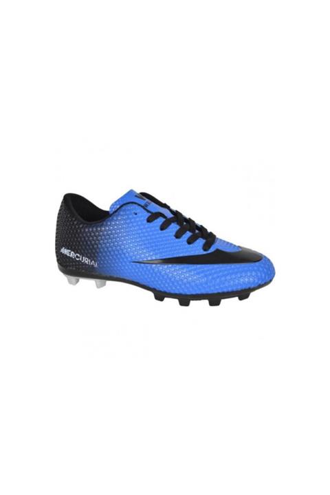 Walked Mavi Siyah Erkek Krampon Çim Futbol Ayakkabı