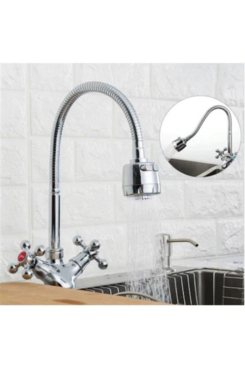 Beyazsu Paslanmaz Krom Musluk Başlığı