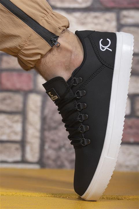 Riccon Siyah Beyaz Cilt Unisex Sneaker 0012603