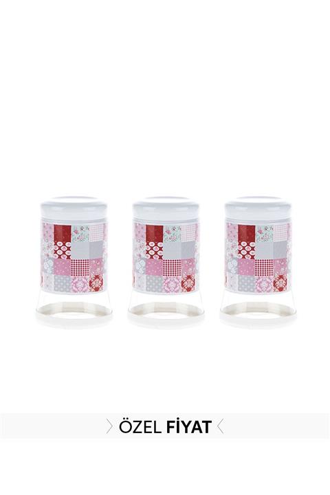 BİEV 3'lü Kavanoz Seti Patchwork Alg2401
