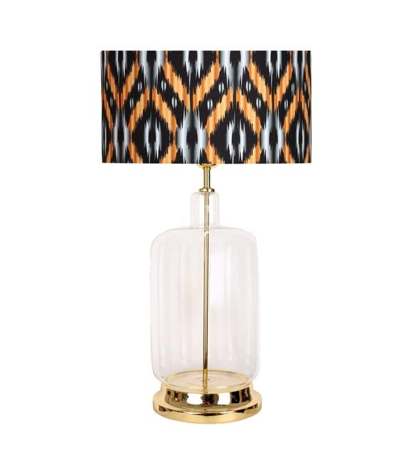 Vinner Rouen Gold Ayaklı Modern Özel Tasarım Cam Abajur - Etnic Desenli