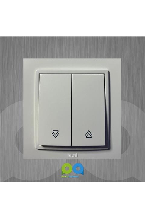 ELBİ Zena Jaluzi Kumanda Anahtar Çerçeveli Kar Beyaz