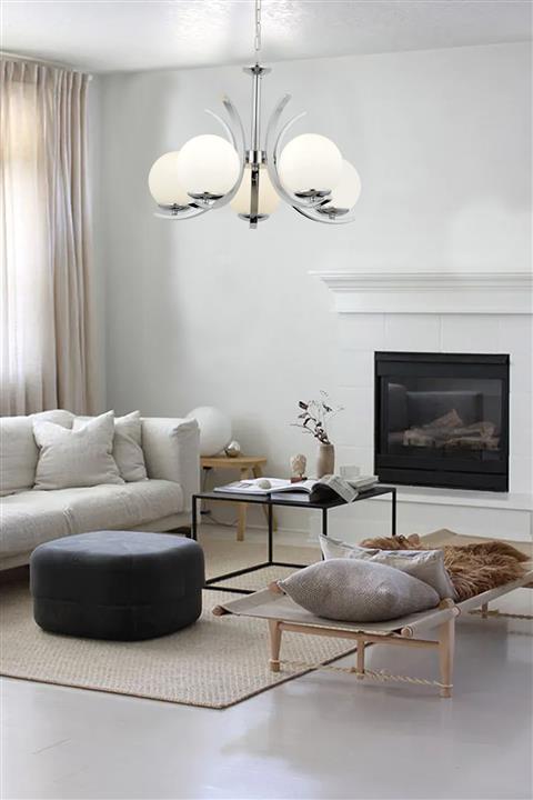 Apliqa Plüton 5'li Krom Salon Avize