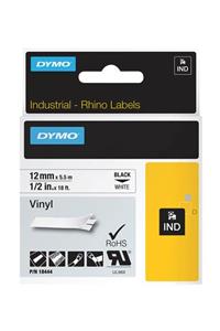 Dymo Rhinopro Renkli Vinil Şerit 12Mmx5.5Mt Beyaz-Siyah  /