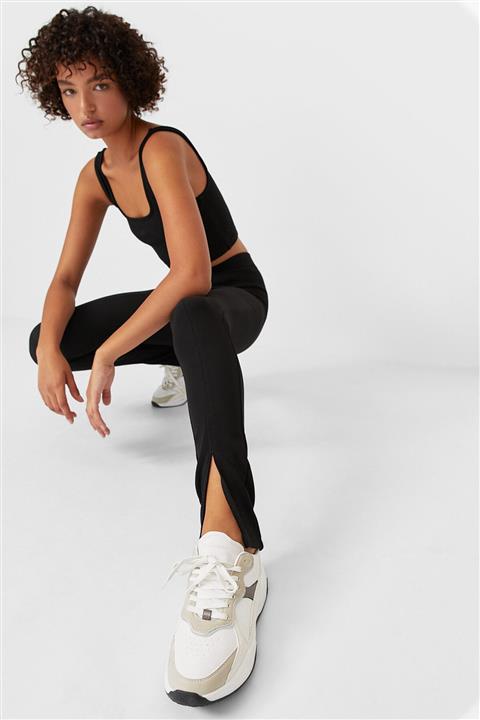 Stradivarius Kadın Siyah Basic Ottoman Kumaş Tayt 08686189