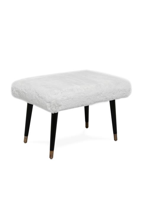 Apex Beyaz Polo Kürk Kaplı Puf