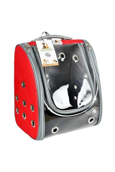 Trendsbag Sırt Kedi Köpek Taşıma Çanta - Kırmızı