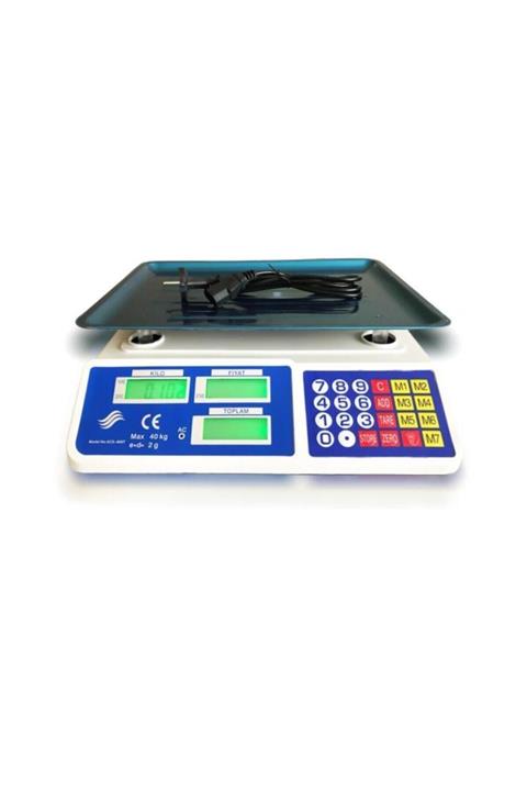 bydiz Elektronik Dijital Bakkal Market Pazarcı Mutfak Ve Kasap Terazisi 40 Kg Kapasiteli 2 gr Hassasiyet