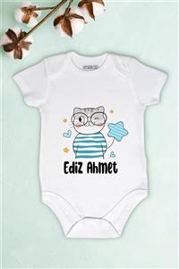 Aser Concept Unisex Bebek Beyaz Isim Baskılı Body Zıbın