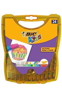 Bic 24 Renk Plastik Çantalı Pastel Boya