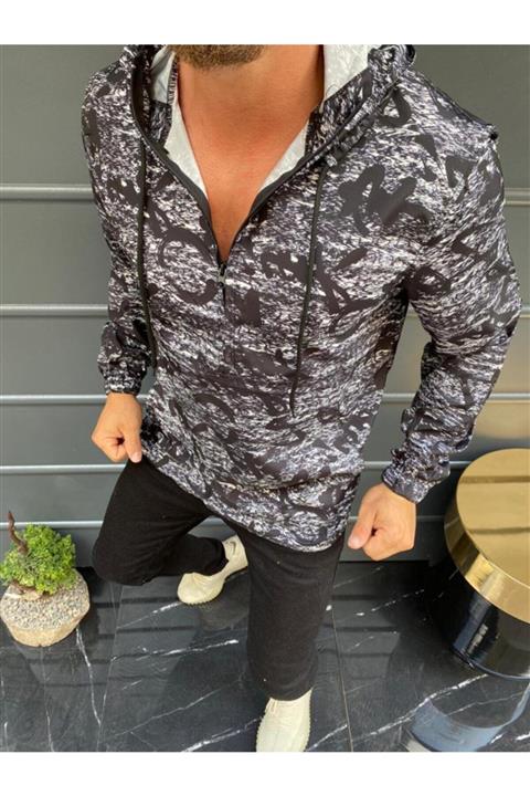 LA BOUM Erkek Siyah Beyaz Yağmurluk