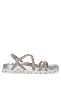 Nine West WADDA 1FX Gümüş Kadın Düz Sandalet 101030111