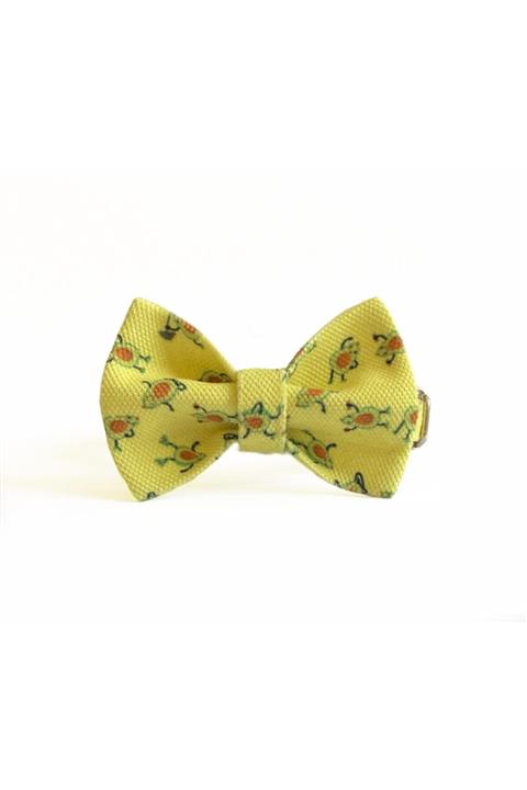 Monte Store Sarı Papyonlu Kedi Tasması Avokado Desenli