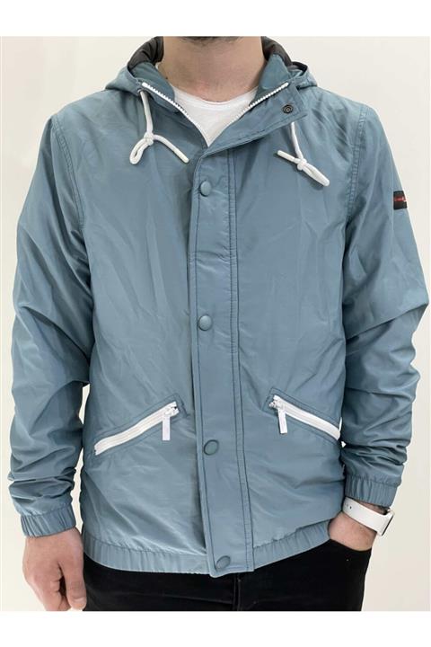 Alesta Clothing Erkek Mavi Cepli Yağmurluk