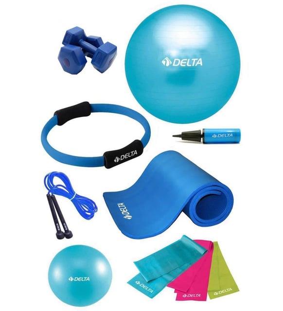 Delta PTS 10 mm Minder 55 cm Pilates Topu Çemberi 2kg Dambıl Seti