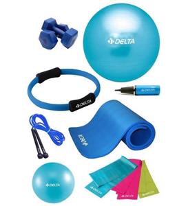 Delta PTS 10 mm Minder 55 cm Pilates Topu Çemberi 2kg Dambıl Seti