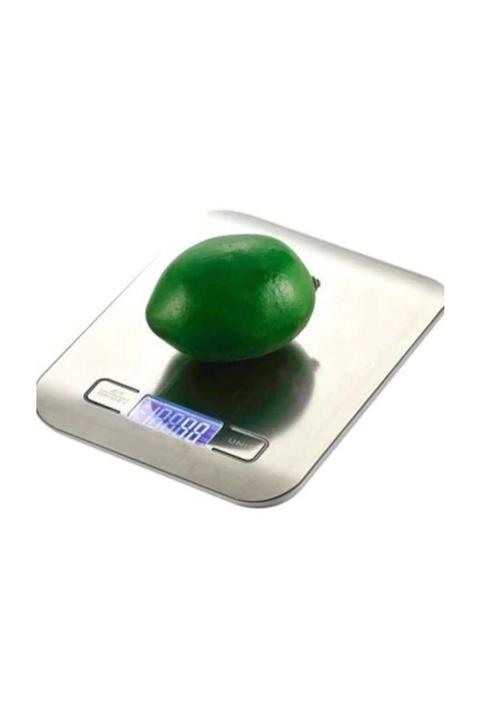 DEMİRHAN İTHALAT Platin Mutfak Terazisi Dijital Tartısı Hassas Lcd Ekranlı 5 Kg