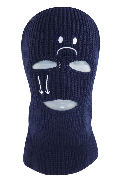 zirve şapka Lacivert Unhappy Nakışlı Kar Maskesi