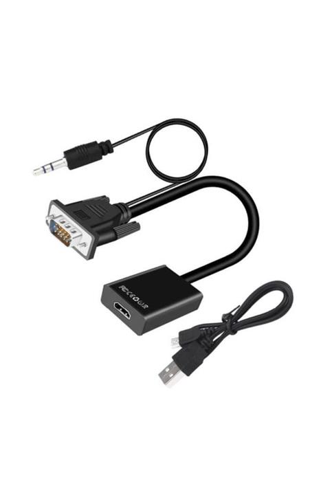 Temiz Pazar Vga Hdmi Çevirici Dönüştürücü Kablo Ses Destekli Vga To Hdmi