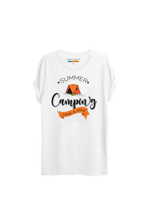 Milo Of Climbing Erkek Beyaz Alber Kamp Temalı Baskılı T-shirt