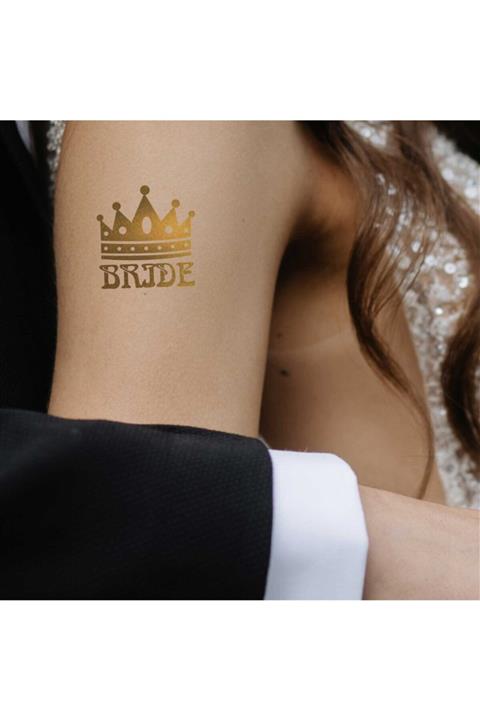 YAŞARMEDYA Tekli Bride Tattoo Model 7 Altın Yaldız 5,5 X 5,5 cm Geçici Dövme