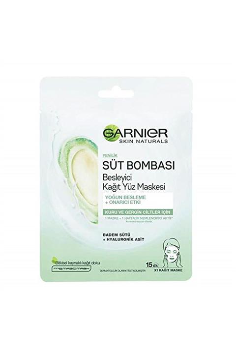 Garnier Süt Bombası Besleyici Kağıt Yüz Maskesi Badem Sütü 1 Paket