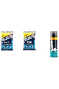 Derby Samurai 3 Tıraş Bıçağı 10+4 Poşet X 2 Paket +gillette Tras Kop.300ml