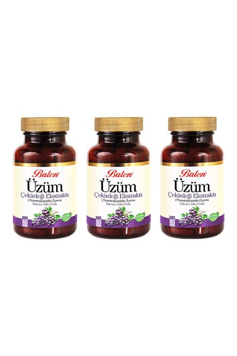 Balen 3 Adet Üzüm Çekirdeği Ekstraktı 375 mg 60 Kapsül