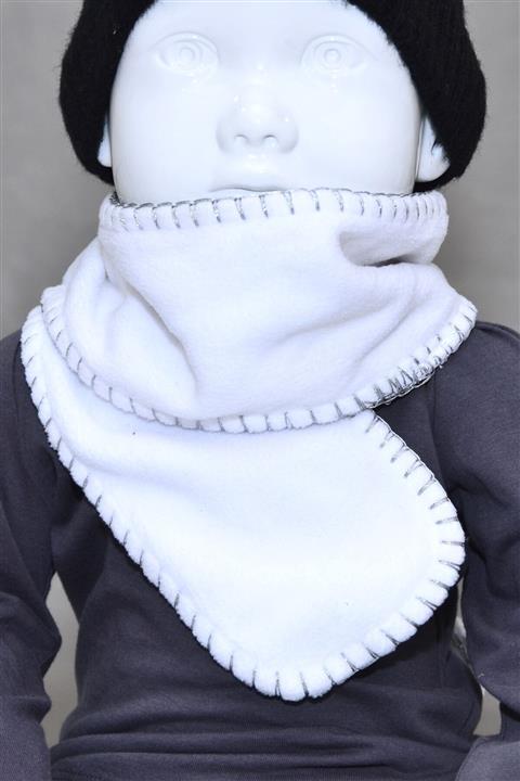 C&A Unisex Bebek Beyaz  Zikzak Polar Bbek Atkı