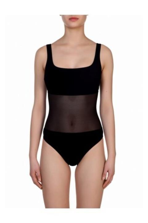 Zeki Triko Kadın Siyah Askılı Mayo