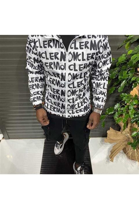 BYFARK Erkek Beyaz Desenli Yağmurluk