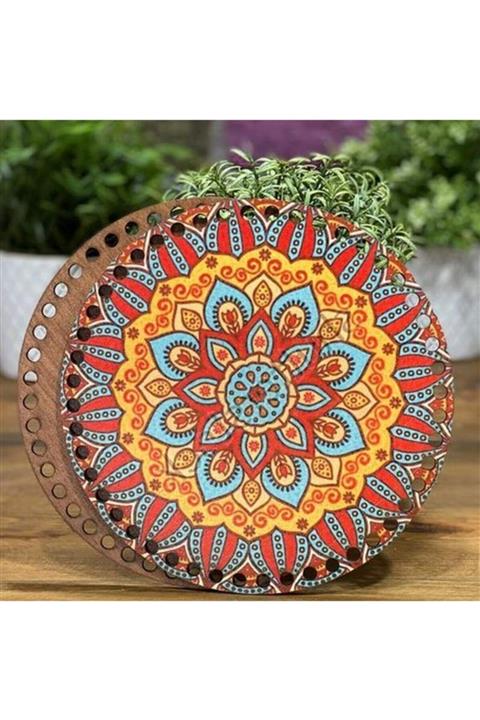 Diva İplik Diva Line Çanta Kenarı Ahşap Baskılı 2'li (çap: 20 Cm) Bck-86