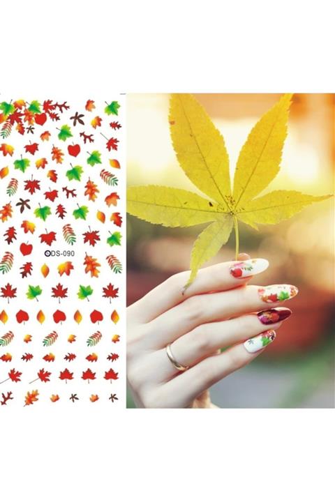 ci&or Sonbahar Yaprak Tırnak Dövmesi, Tırnak Tattoo, Nail Art, Tırnak Sticker