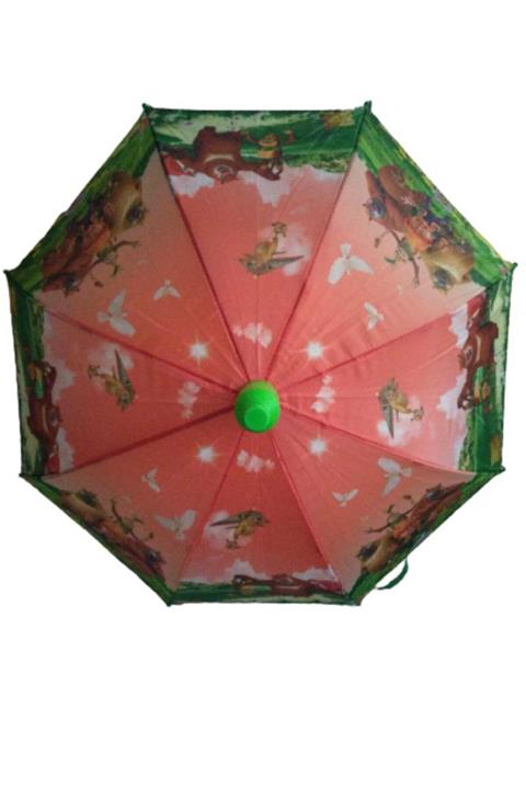 Çiçek Şemsiye Erkek Çocuk Şemsiyesi Pvc Bardak Korumalı 8 Telli Baskılı
