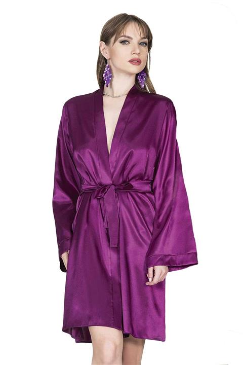Giyinn Kadın Sabahlık Mor Saten