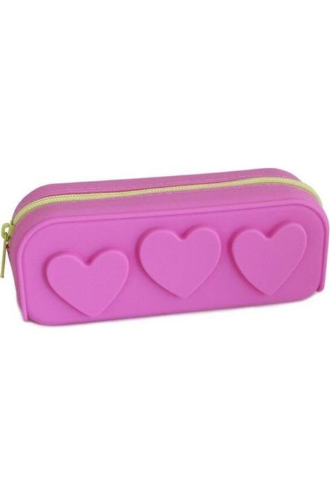 pape Silikon Pembe Kalp Kabartma Kalem Kutu 17131a