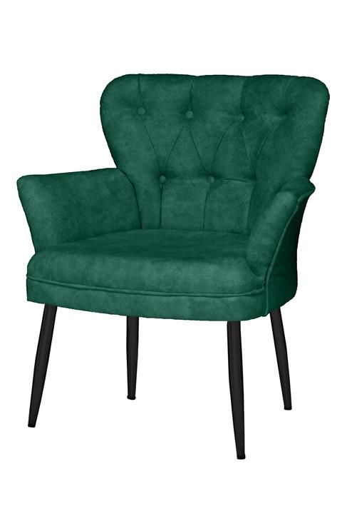 PRATİK DEKOR Kollu Berjer Balkon Ofis Cafe Bahçe Tekli Koltuk  Siyah Metal Ayak