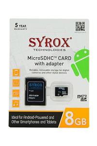 Syrox 8 Gb Micro Sd Hafıza Kartı Ve Tf Adaptör